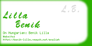 lilla benik business card